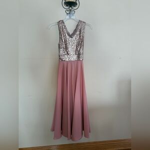 Elegant Pink and Silver Sequin Dress